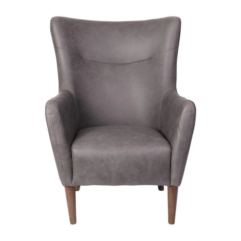 Fauteuil d'appoint commercial à oreilles, rembourré, avec cadre et pieds en bois - 33,25P x 29,75L x 41,25H