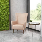 Fauteuil d'appoint commercial à oreilles, rembourré, avec cadre et pieds en bois - 33,25P x 29,75L x 41,25H