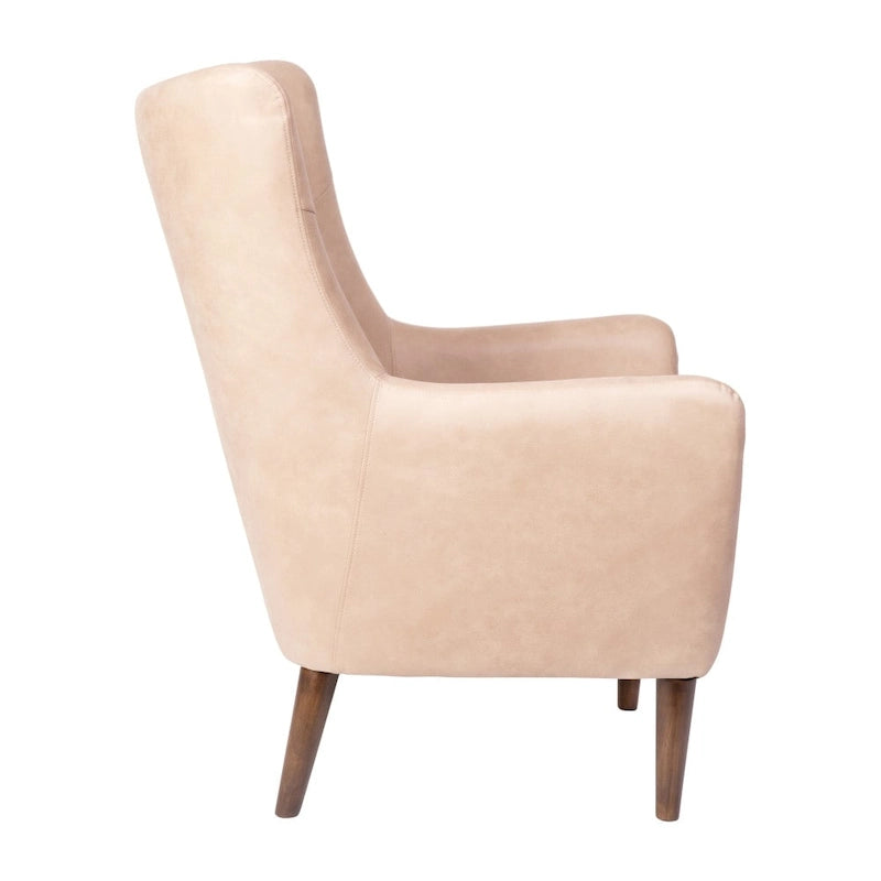 Fauteuil d'appoint commercial à oreilles, rembourré, avec cadre et pieds en bois - 33,25P x 29,75L x 41,25H