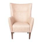 Fauteuil d'appoint commercial à oreilles, rembourré, avec cadre et pieds en bois - 33,25P x 29,75L x 41,25H