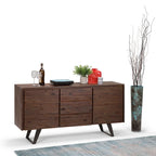 WYNDENHALL Mitchell Buffet industriel moderne rectangulaire en métal de 60 po de large en BOIS DE CHÊNE - 60 x 17 x 30