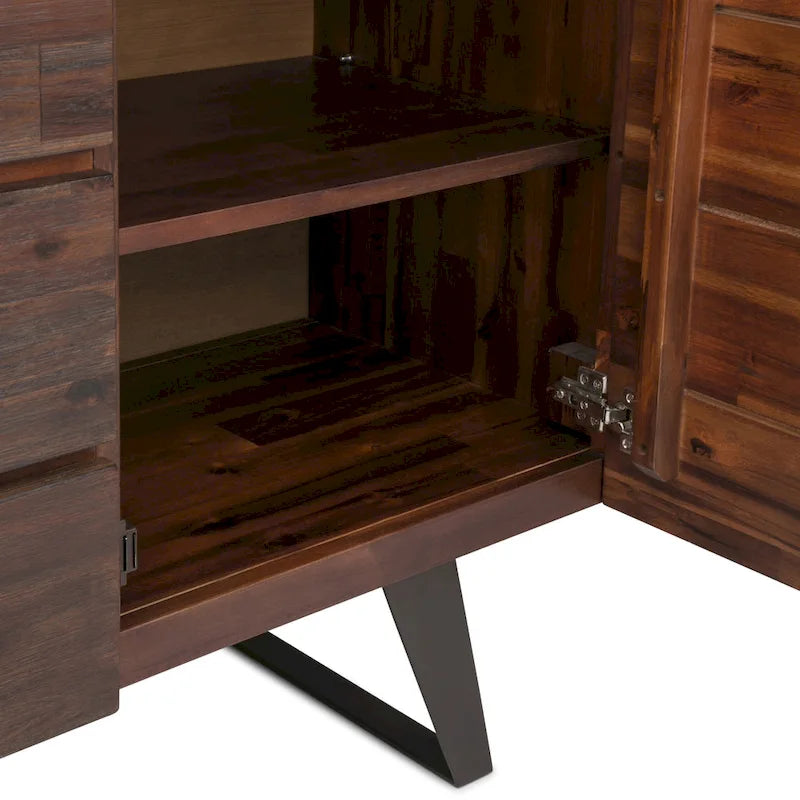 WYNDENHALL Mitchell Buffet industriel moderne rectangulaire en métal de 60 po de large en BOIS DE CHÊNE - 60 x 17 x 30
