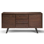 WYNDENHALL Mitchell Buffet industriel moderne rectangulaire en métal de 60 po de large en BOIS DE CHÊNE - 60 x 17 x 30