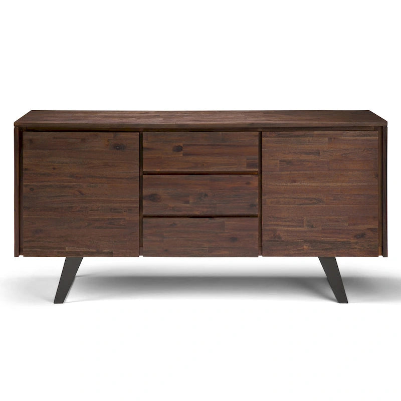 WYNDENHALL Mitchell Buffet industriel moderne rectangulaire en métal de 60 po de large en BOIS DE CHÊNE - 60 x 17 x 30