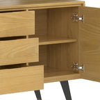 WYNDENHALL Mitchell Buffet industriel moderne rectangulaire en métal de 60 po de large en BOIS DE CHÊNE - 60 x 17 x 30