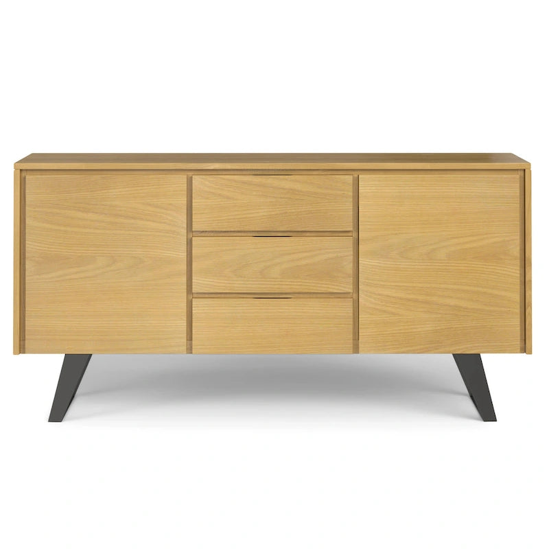 WYNDENHALL Mitchell Buffet industriel moderne rectangulaire en métal de 60 po de large en BOIS DE CHÊNE - 60 x 17 x 30