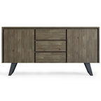WYNDENHALL Mitchell Buffet industriel moderne rectangulaire en métal de 60 po de large en BOIS DE CHÊNE - 60 x 17 x 30
