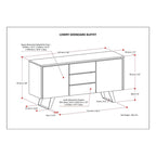 WYNDENHALL Mitchell Buffet industriel moderne rectangulaire en métal de 60 po de large en BOIS DE CHÊNE - 60 x 17 x 30
