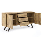 WYNDENHALL Mitchell Buffet industriel moderne rectangulaire en métal de 60 po de large en BOIS DE CHÊNE - 60 x 17 x 30