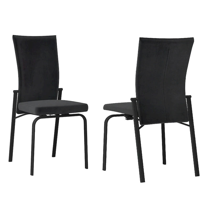 Chaise d'appoint Monique Black à dossier mobile
