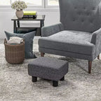 HOMCOM Pouf repose-pieds ottoman en tissu lin moderne 16 cubes