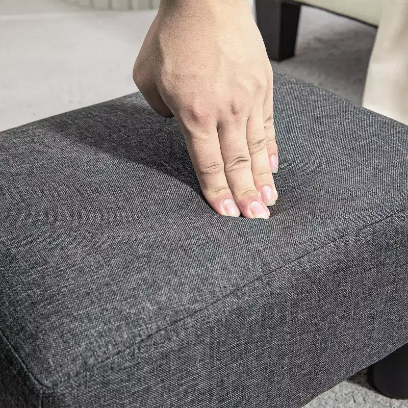 HOMCOM Pouf repose-pieds ottoman en tissu lin moderne 16 cubes