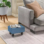 HOMCOM Pouf repose-pieds ottoman en tissu lin moderne 16 cubes