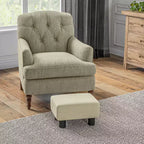 HOMCOM Pouf repose-pieds ottoman en tissu lin moderne 16 cubes