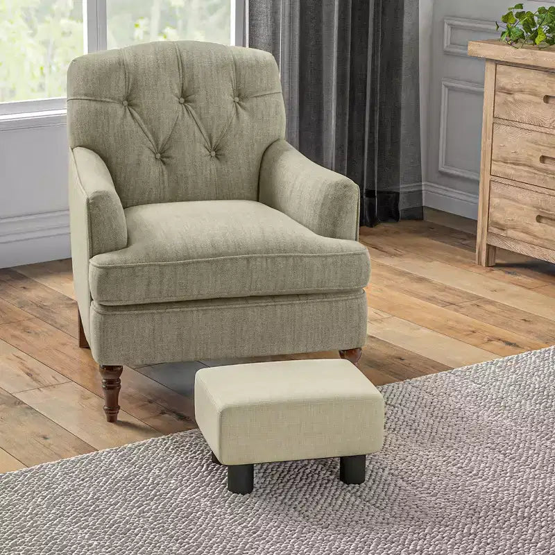 HOMCOM Pouf repose-pieds ottoman en tissu lin moderne 16 cubes
