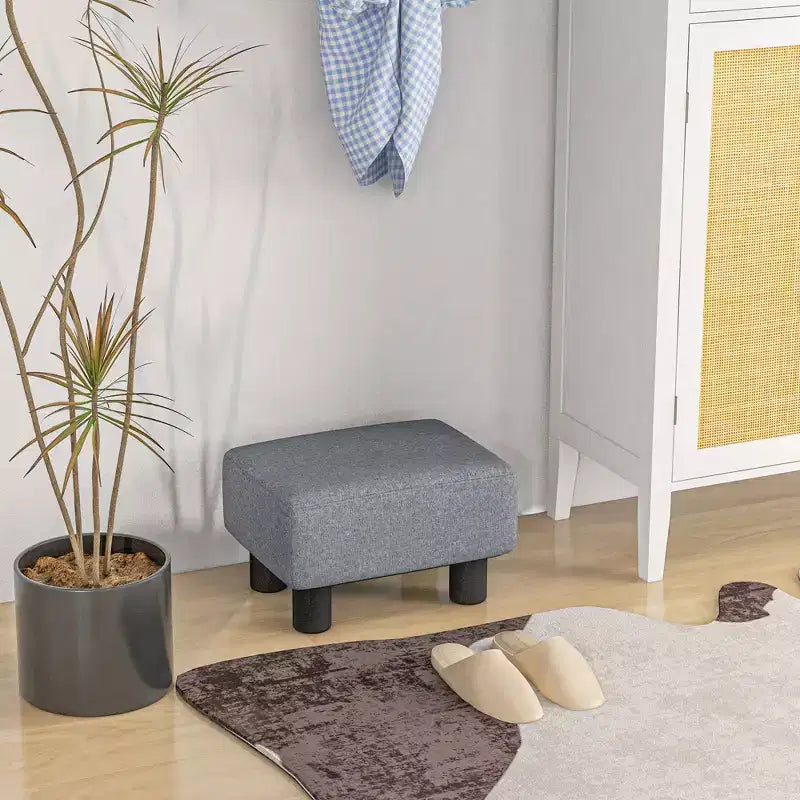HOMCOM Pouf repose-pieds ottoman en tissu lin moderne 16 cubes