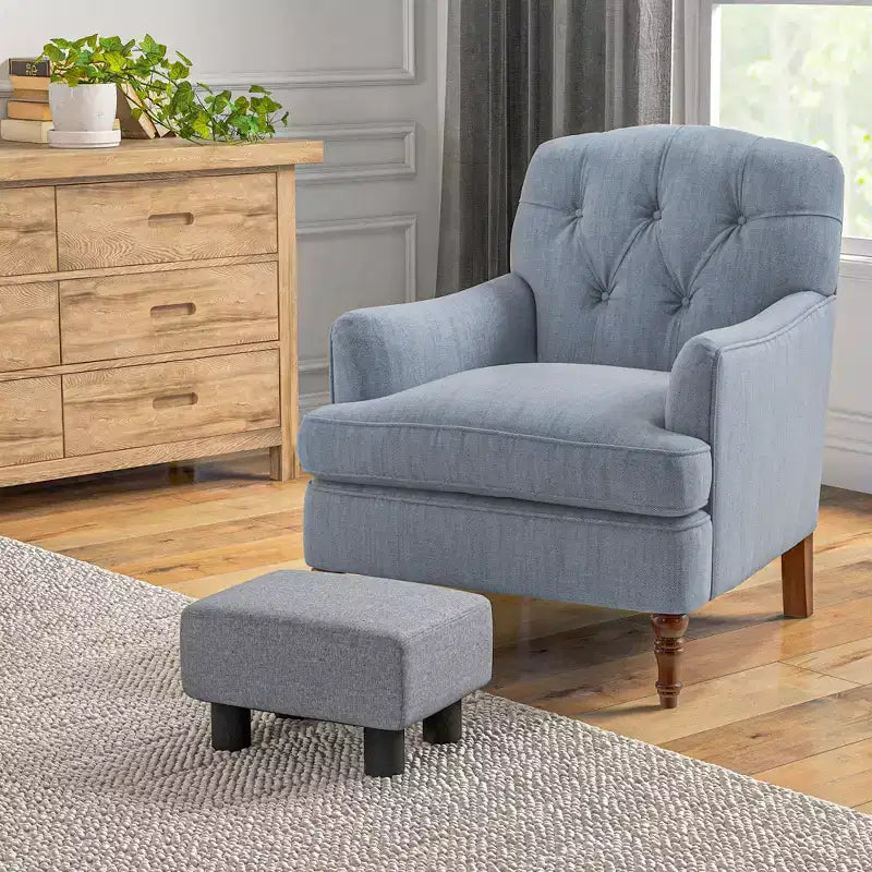 HOMCOM Pouf repose-pieds ottoman en tissu lin moderne 16 cubes