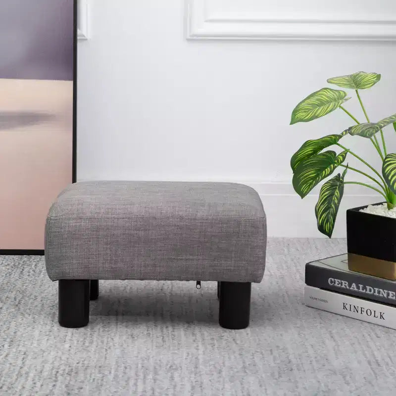 HOMCOM Pouf repose-pieds ottoman en tissu lin moderne 16 cubes