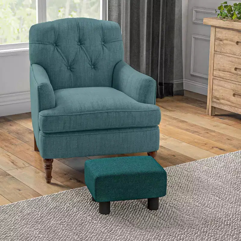 HOMCOM Pouf repose-pieds ottoman en tissu lin moderne 16 cubes