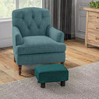 HOMCOM Pouf repose-pieds ottoman en tissu lin moderne 16 cubes