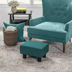 HOMCOM Pouf repose-pieds ottoman en tissu lin moderne 16 cubes