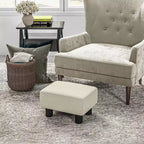 HOMCOM Pouf repose-pieds ottoman en tissu lin moderne 16 cubes