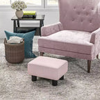HOMCOM Pouf repose-pieds ottoman en tissu lin moderne 16 cubes