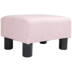 HOMCOM Pouf repose-pieds ottoman en tissu lin moderne 16 cubes
