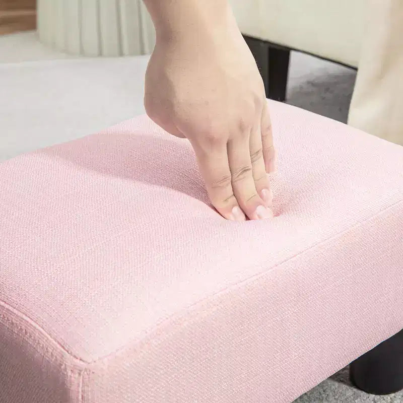 HOMCOM Pouf repose-pieds ottoman en tissu lin moderne 16 cubes