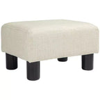 HOMCOM Pouf repose-pieds ottoman en tissu lin moderne 16 cubes