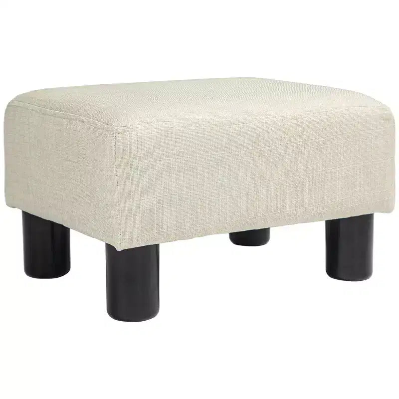 HOMCOM Pouf repose-pieds ottoman en tissu lin moderne 16 cubes