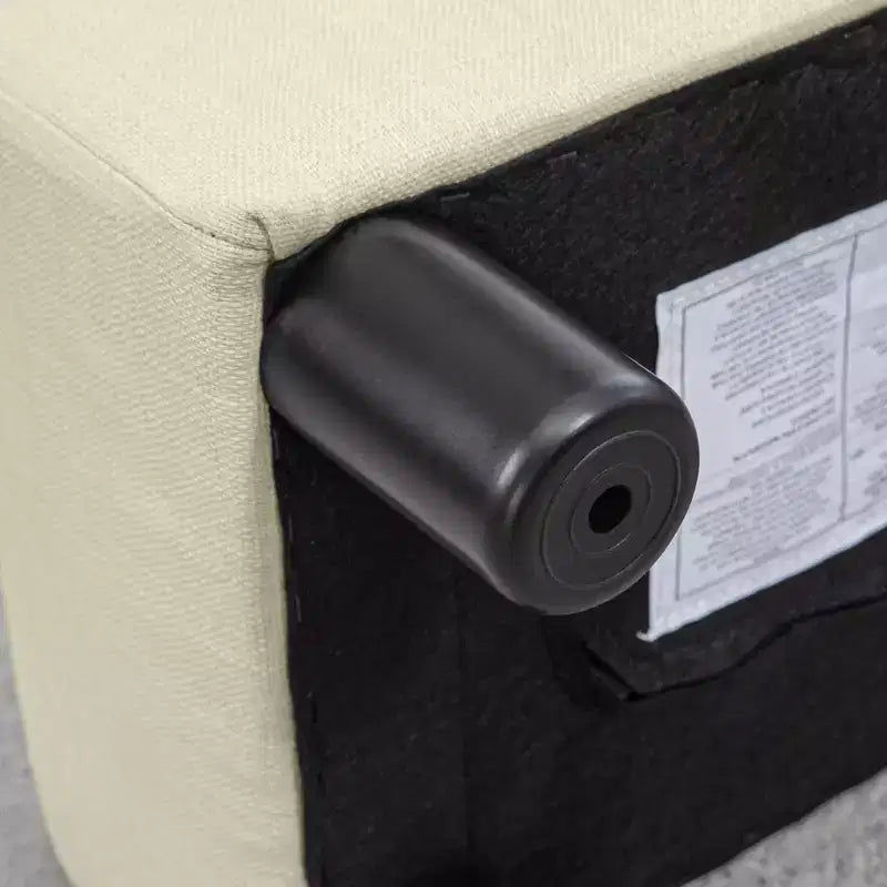 HOMCOM Pouf repose-pieds ottoman en tissu lin moderne 16 cubes
