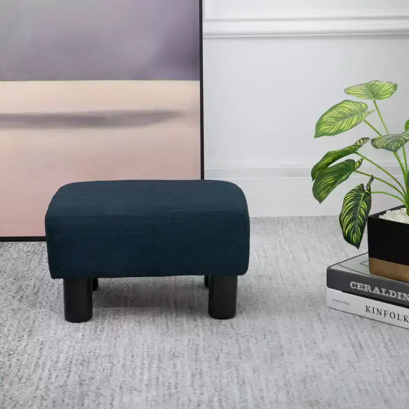 HOMCOM Pouf repose-pieds ottoman en tissu lin moderne 16 cubes
