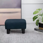 HOMCOM Pouf repose-pieds ottoman en tissu lin moderne 16 cubes