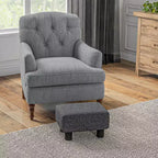 HOMCOM Pouf repose-pieds ottoman en tissu lin moderne 16 cubes