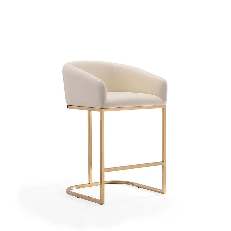 Tabouret de bar à hauteur de comptoir Louvre 36 po en acier inoxydable doré titane par Manhattan Comfort