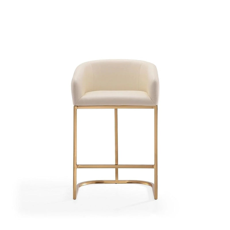 Tabouret de bar à hauteur de comptoir Louvre 36 po en acier inoxydable doré titane par Manhattan Comfort