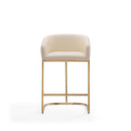 Tabouret de bar à hauteur de comptoir Louvre 36 po en acier inoxydable doré titane par Manhattan Comfort