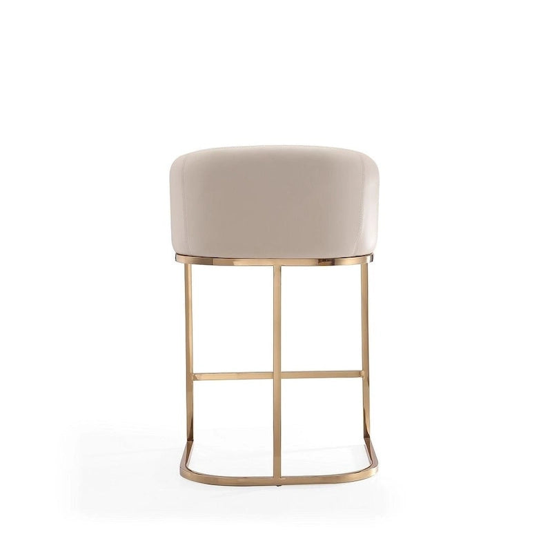 Tabouret de bar à hauteur de comptoir Louvre 36 po en acier inoxydable doré titane par Manhattan Comfort