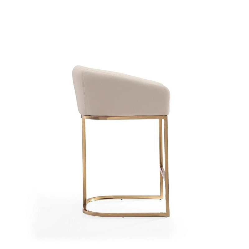 Tabouret de bar à hauteur de comptoir Louvre 36 po en acier inoxydable doré titane par Manhattan Comfort