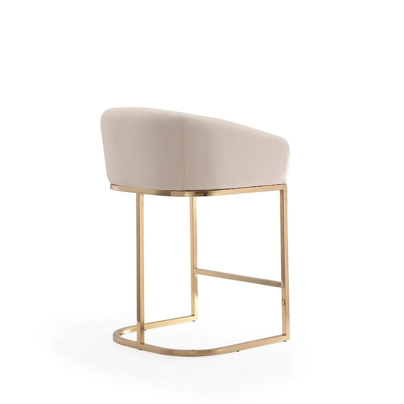 Tabouret de bar à hauteur de comptoir Louvre 36 po en acier inoxydable doré titane par Manhattan Comfort