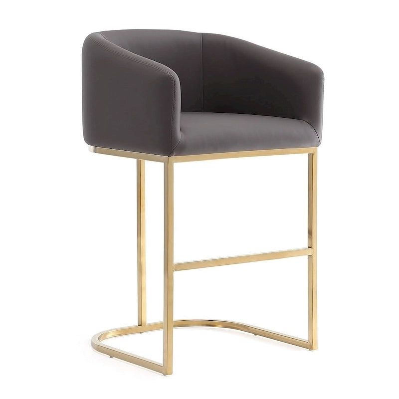 Tabouret de bar à hauteur de comptoir Louvre 36 po en acier inoxydable doré titane par Manhattan Comfort