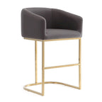 Tabouret de bar à hauteur de comptoir Louvre 36 po en acier inoxydable doré titane par Manhattan Comfort
