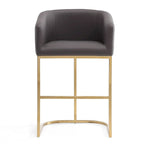 Tabouret de bar à hauteur de comptoir Louvre 36 po en acier inoxydable doré titane par Manhattan Comfort