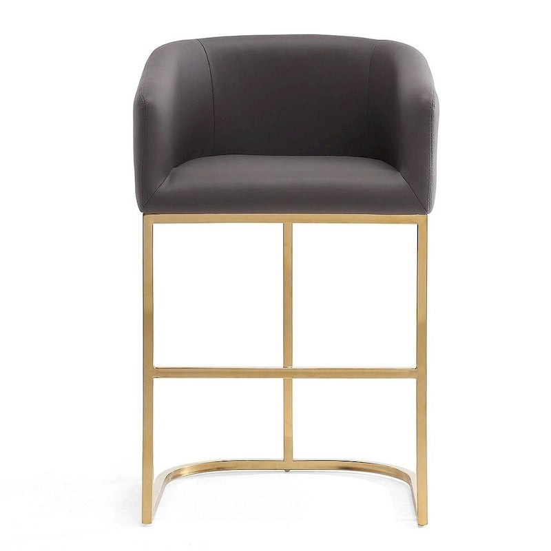 Tabouret de bar à hauteur de comptoir Louvre 36 po en acier inoxydable doré titane par Manhattan Comfort