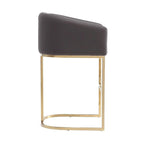 Tabouret de bar à hauteur de comptoir Louvre 36 po en acier inoxydable doré titane par Manhattan Comfort