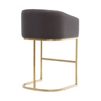 Tabouret de bar à hauteur de comptoir Louvre 36 po en acier inoxydable doré titane par Manhattan Comfort