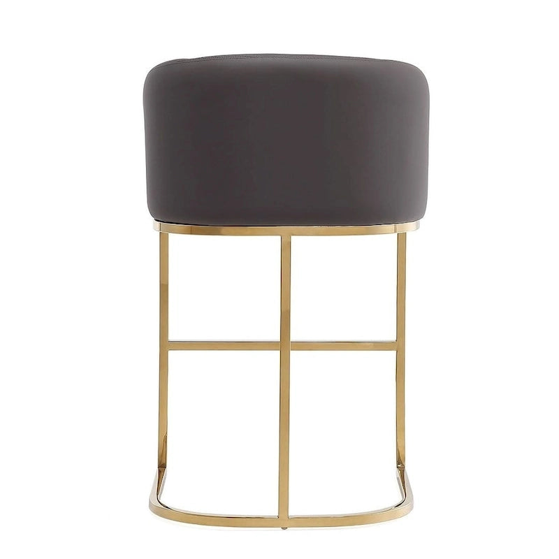 Tabouret de bar à hauteur de comptoir Louvre 36 po en acier inoxydable doré titane par Manhattan Comfort