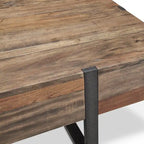 Console Prescott rustique moderne en bois recyclé, finition miel