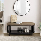 Banc de rangement Middlebrook Scandi avec plateau rembourré et étagère inférieure